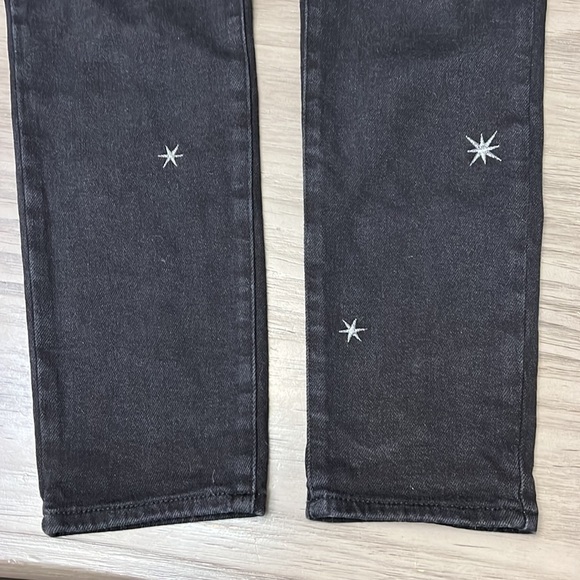 PISTOLA HIGH RISE BUTTON FLY BLACK JEANS WITH EMBROIDERED STARS 26 - Picture 7 of 16
